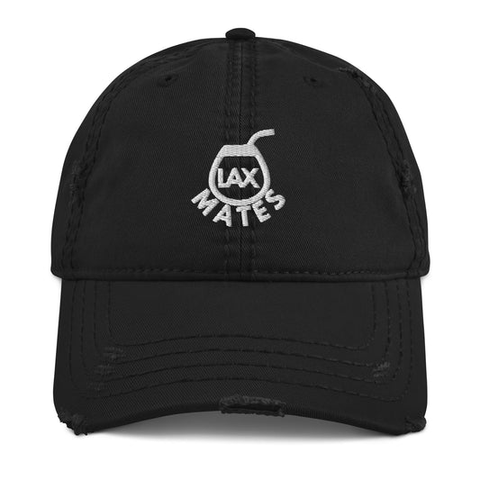 Distressed Dad Hat - LAX Mates logo - Black