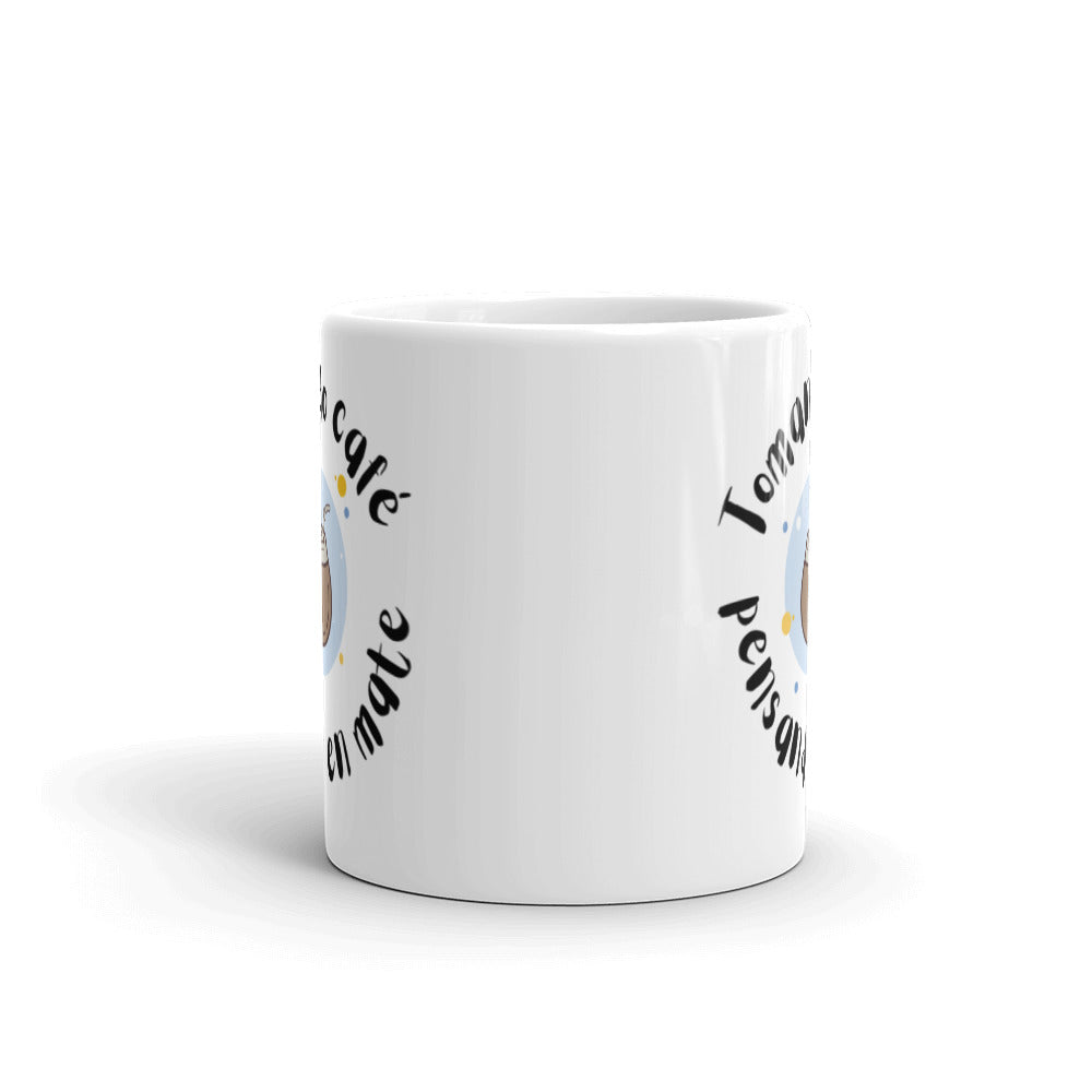 White glossy mug