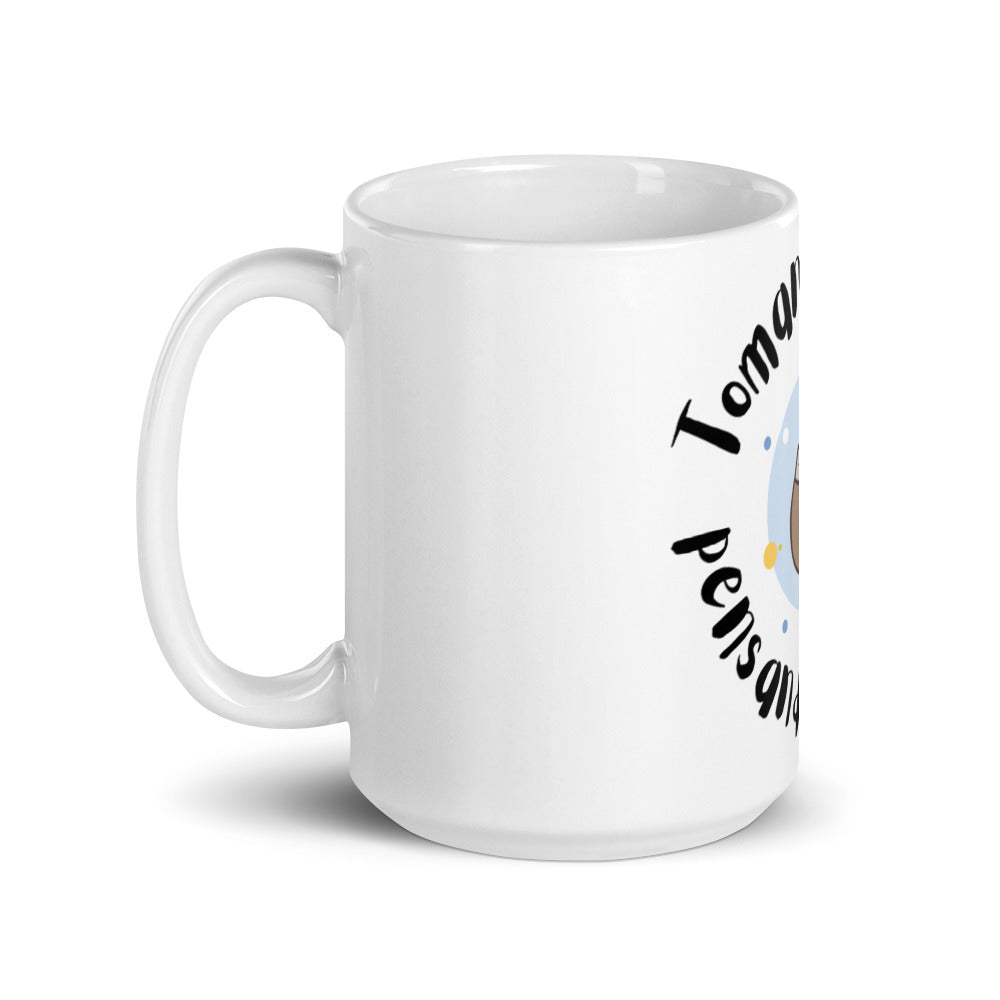 White glossy mug