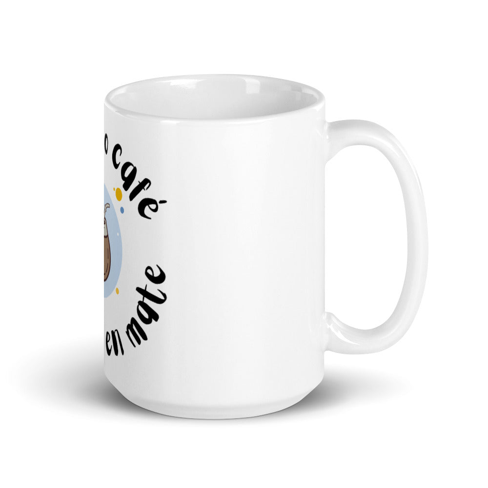 White glossy mug